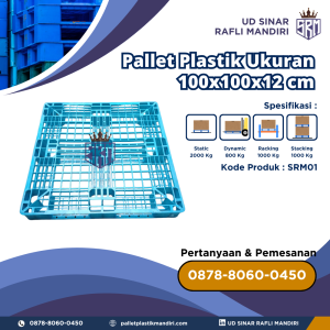 Pallet Plastik Bekas/Baru Ukuran 100x100x12 cm - SRM01