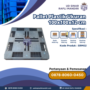 Pallet Plastik Bekas/Baru Ukuran 100x100x12 cm - SRM02