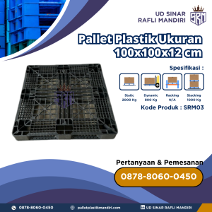 Pallet Plastik Bekas/Baru Ukuran 100x100x12 cm - SRM03