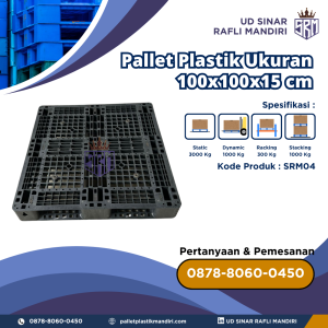 Pallet Plastik Bekas/Baru Ukuran 100x100x15 cm - SRM04