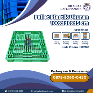 Pallet Plastik Bekas/Baru Ukuran 100x110x15 cm - SRM06
