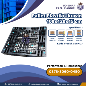 Pallet Plastik Bekas/Baru Ukuran 100x120x15 cm - SRM07
