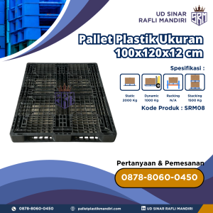 Pallet Plastik Bekas/Baru Ukuran 100x120x12 cm - SRM08