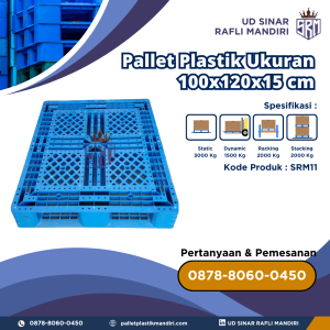 Pallet Plastik Bekas/Baru Ukuran 100x120x15 cm - SRM11