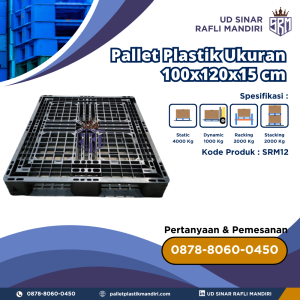 Pallet Plastik Bekas/Baru Ukuran 100x120x15 cm - SRM12