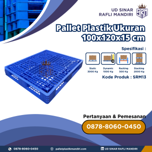 Pallet Plastik Bekas/Baru Ukuran 100x120x15 cm - SRM13