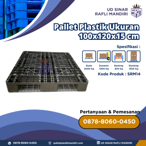 Pallet Plastik Bekas/Baru Ukuran 100x120x15 cm - SRM14