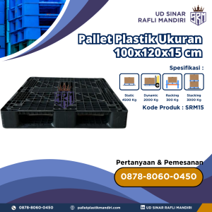 Pallet Plastik Bekas/Baru Ukuran 100x120x15 cm - SRM15
