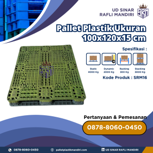 Pallet Plastik Bekas/Baru Ukuran 100x120x15 cm - SRM16