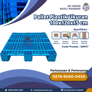 Pallet Plastik Bekas/Baru Ukuran 100x120x15 cm - SRM17