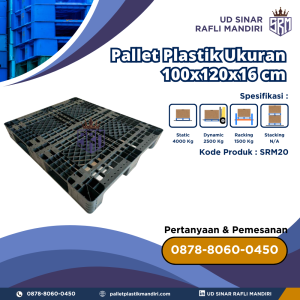 Pallet Plastik Bekas/Baru Ukuran 100x120x16 cm - SRM20