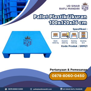 Pallet Plastik Bekas/Baru Ukuran 100x120x16 cm - SRM21