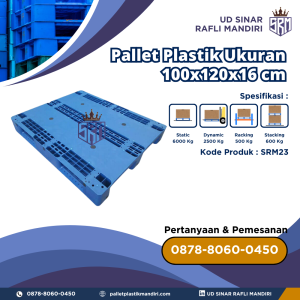Pallet Plastik Bekas/Baru Ukuran 100x120x16 cm - SRM23