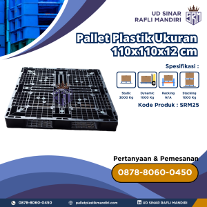 Pallet Plastik Bekas/Baru Ukuran 110x110x12 cm - SRM25