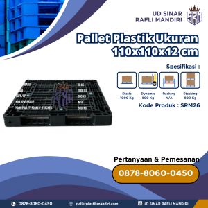 Pallet Plastik Bekas/Baru Ukuran 110x110x12 cm - SRM26