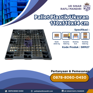 Pallet Plastik Bekas/Baru Ukuran 110x110x14 cm - SRM27