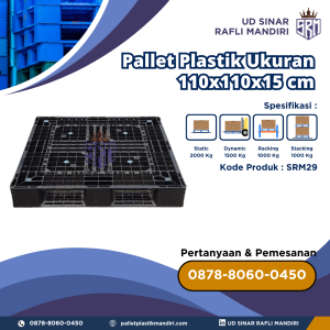 Pallet Plastik Bekas/Baru Ukuran 110x110x15 cm - SRM29