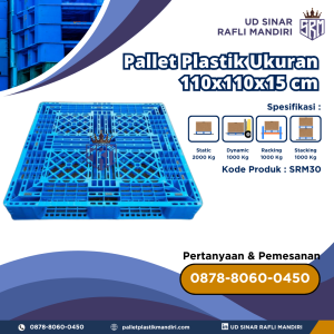 Pallet Plastik Bekas/Baru Ukuran 110x110x15 cm - SRM30