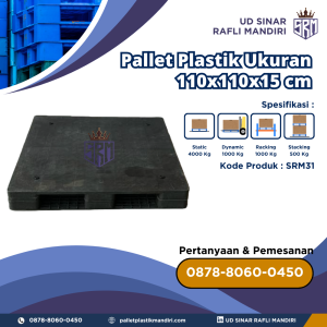 Pallet Plastik Bekas/Baru Ukuran 110x110x15 cm - SRM31