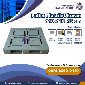 Pallet Plastik Bekas/Baru Ukuran 110x110x15 cm - SRM32