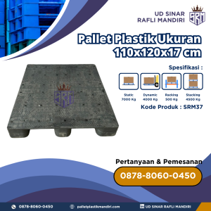 Pallet Plastik Bekas/Baru Ukuran 110x120x17 cm - SRM37
