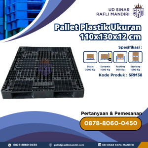 Pallet Plastik Bekas/Baru Ukuran 110x130x12 cm - SRM38