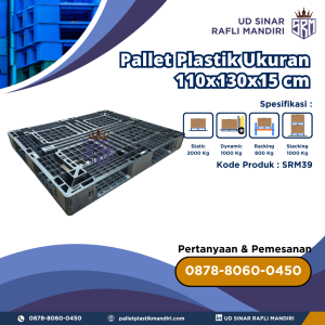 Pallet Plastik Bekas/Baru Ukuran 110x130x15 cm - SRM39