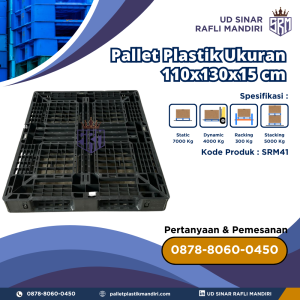 Pallet Plastik Bekas/Baru Ukuran 110x130x15 cm - SRM41