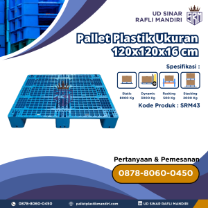 Pallet Plastik Bekas/Baru Ukuran 120x120x16 cm - SRM43