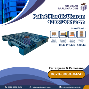 Pallet Plastik Bekas/Baru Ukuran 120x120x16 cm - SRM44
