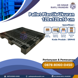Pallet Plastik Bekas/Baru Ukuran 120x120x16 cm - SRM45