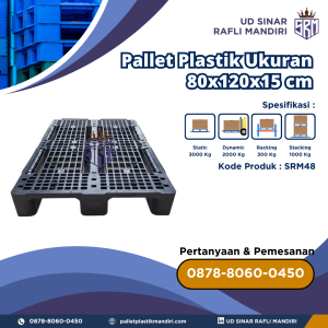 Pallet Plastik Bekas/Baru Ukuran 80x120x15 cm - SRM48