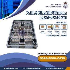 Pallet Plastik Bekas/Baru Ukuran 80x120x15 cm - SRM50